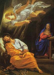 Philippe de Champaigne's The Dream of Saint Joseph painted around 1636.